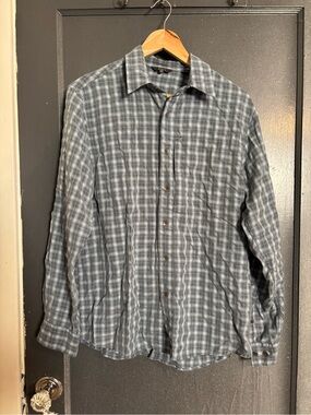 Royal Robbins Gray-Blue Plaid Men's Button-Down Shirt